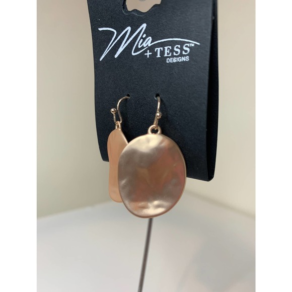 New! Mia + Tess Designs Hammered Drop Earrings! - Picture 2 of 3